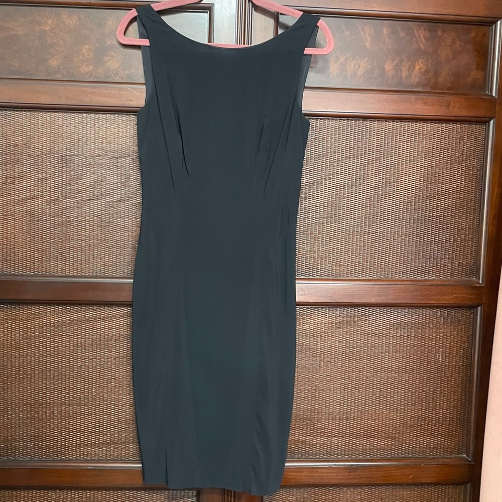 Love Moschino Black Shift Dress Drape Open Back Size ‎ 6 cocktail Party Evening - Picture 13 of 16